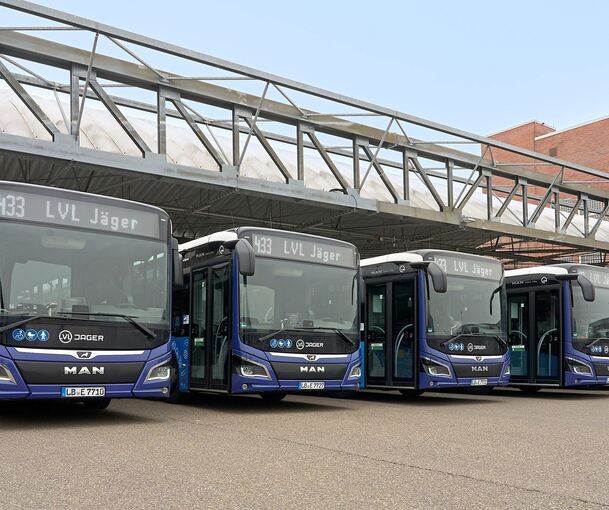 Die Busse stehen in Reih’ und Glied. So einträchtig scheint es hinter den Kulissen der Ludwigsburger Verkehrslinien nicht zuzugehen.