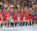 In der Pole Position vor dem Spiel gegen Erlangen: Die Mannschaft der SG BBM Bietigheim.