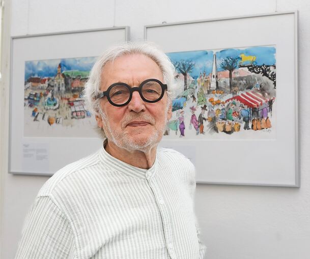 Wolfgang Kern holt die Vergangenheit in Ludwigsburg mit seinen Illustrationen in die Gegenwart.