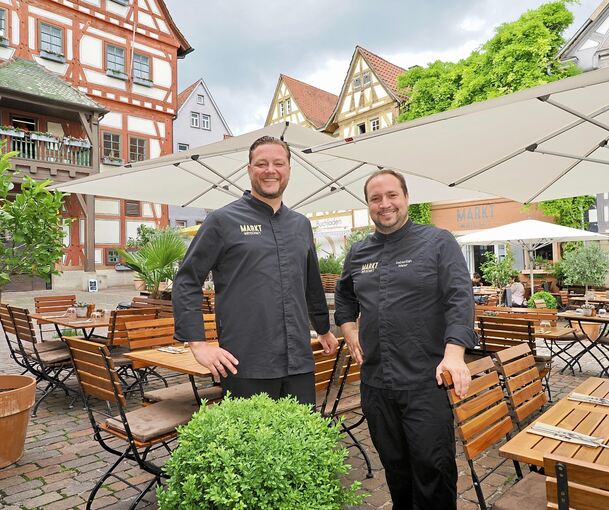 Frank Land und sein Kompagnon Sebastian Mayer: Besigheim soll der schönste Marktplatz im Umkreis werden.