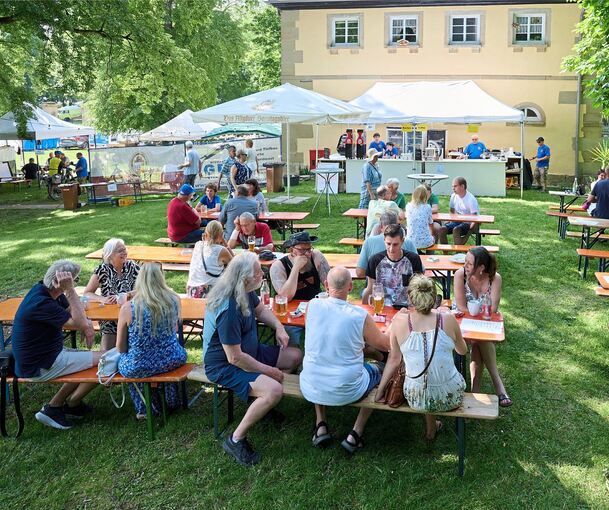 Am Samstag ist es heiß, aber beim Seefest am Monrepos gibt es viele Plätze im Schatten.