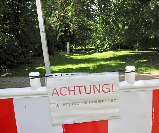 Der Bereich um den Spielplatz am Favoritepark in Hoheneck ist großflächig gesperrt.