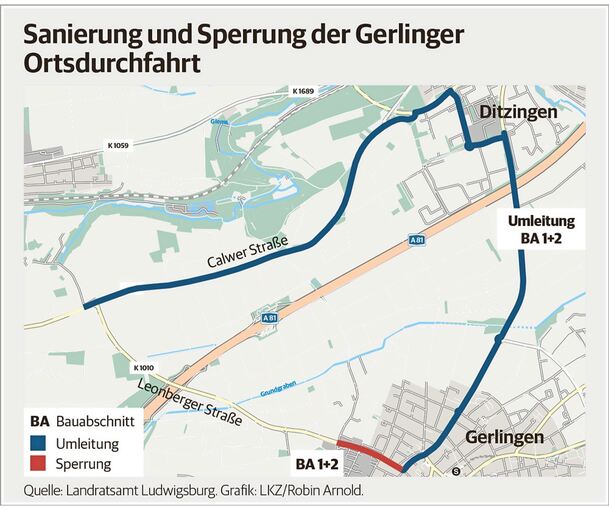 So wird der Verkehr während der Sanierung umgeleitet.
