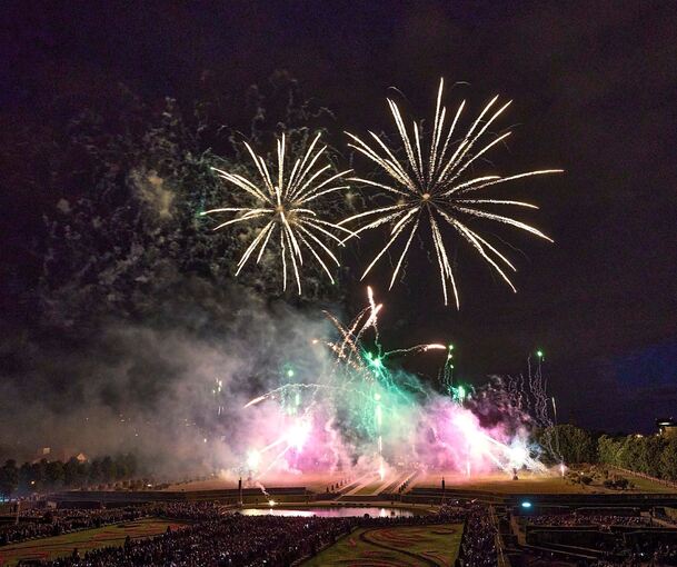 Das Musikfeuerwerk im Blühenden Barock. Foto: Andreas Becker
