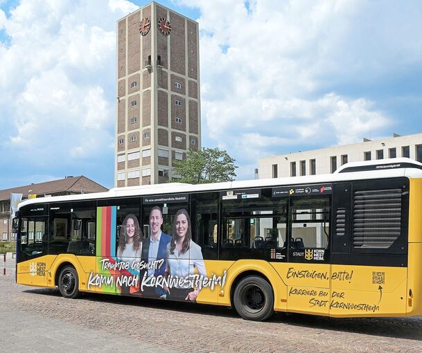 Mit einem Bus will die Stadt Kornwestheim auf sich aufmerksam machen.