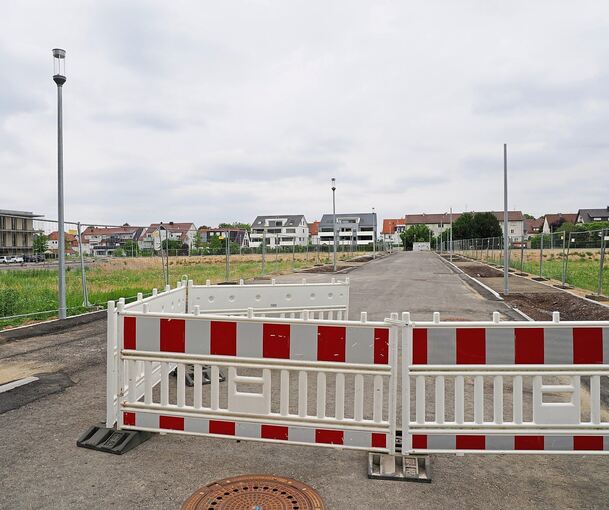 Straßen gibt es schon. Auch Straßenlaternen wurden im Wohngebiet schon aufgestellt.