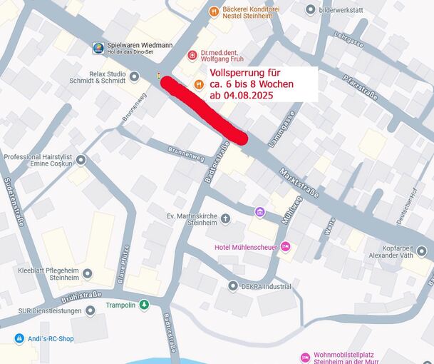 Dieser Abschnitt der Marktstraße wird gesperrt. Dieser Abschnitt der Marktstraße wird gesperrt.