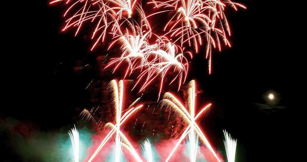 Das Feuerwerk wird auf die Musik abgestimmt.