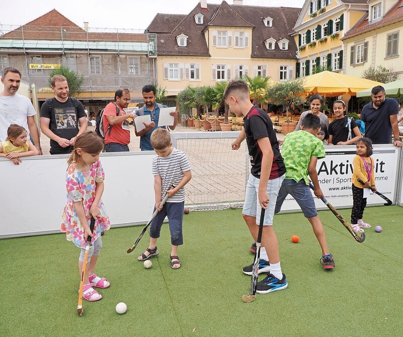 Das Kinderfest war auch eine gute Gelegenheit, neue Sportarten auszuprobieren.