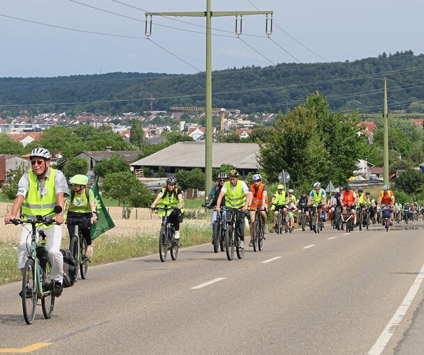Viele Menschen haben an der Demo auf dem Fahrrad teilgenommen.