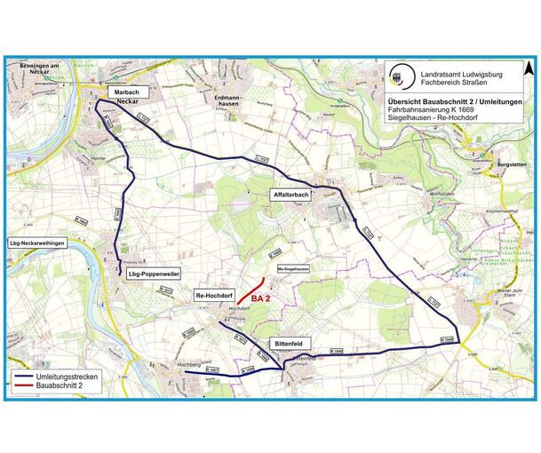 So sieht die Umleitung aus.