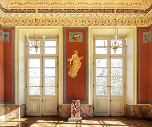 Das pompejanische Zimmer im Favorite Schloss.