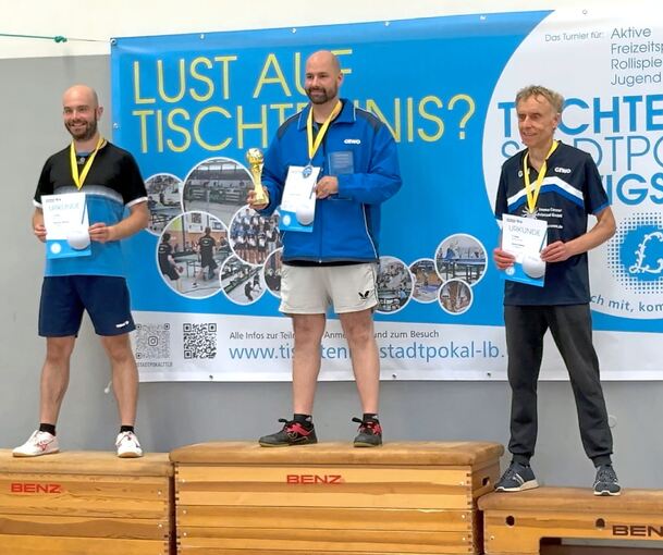 Neuer Stadtpokalsieger der Aktiven A ist Christian Götzner (SKV Eglosheim), Dominik Markus wird Zweiter, Georg Walter wird (beide TV Aldingen).