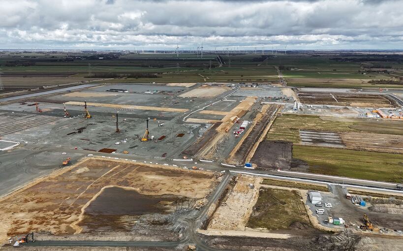 Baustelle Batteriehersteller Northvolt in Heide Baustelle Batteriehersteller Northvolt in Heide