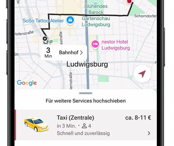 In Ludwigsburg ein Taxi rufen geht nun kinderleicht per „Freenow“-App.