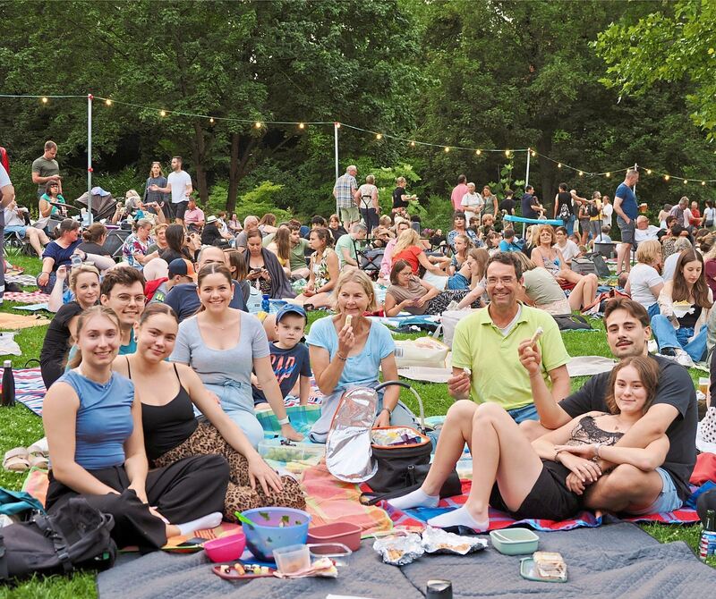 Picknick auf der Wiese.