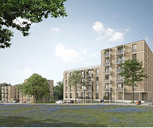 Im dritten Bauabschnitt in nordwestlicher Ecke entstehen insgesamt 51 Mietwohnungen.