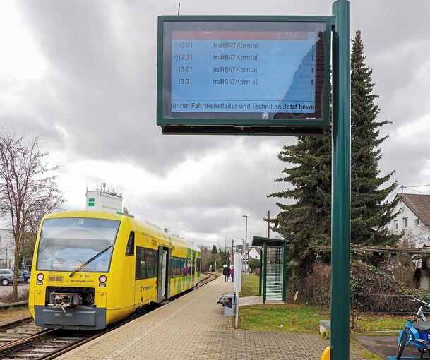 Von den Verspätungen der Strohgäubahn kann auch der Anschluss an die S-Bahn in Korntal betroffen sein.