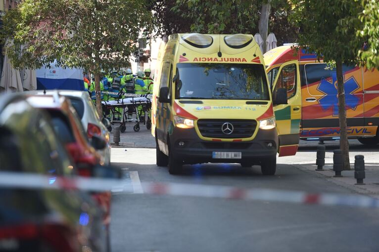 Verletzte bei Explosion in Gebäude in Madrid.