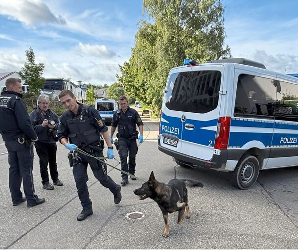 Symbolbild: Ein Polizeihund im Einsatz.