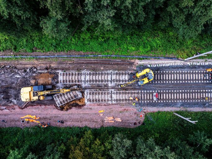 Gleiserneuerung bei Bahn-Generalsanierung Berlin-Hamburg