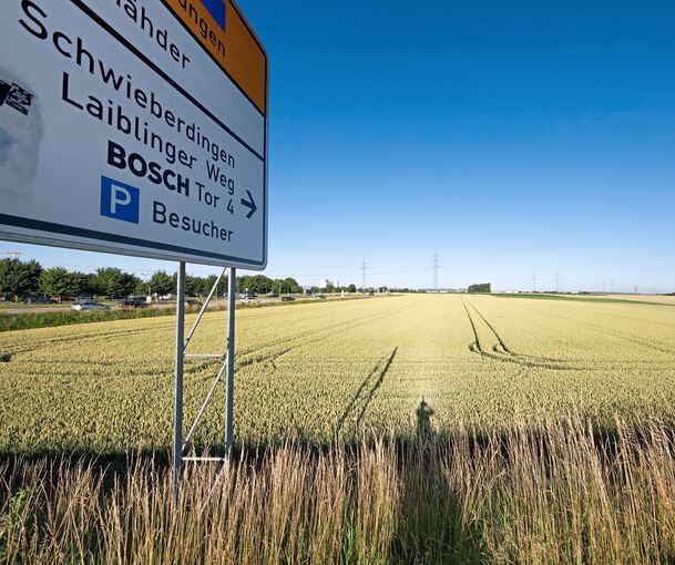Blick auf die Fläche, auf der das XXL-Gewerbegebiet Laiblinger Weg entstehen könnte.