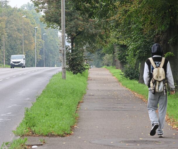 Der Weg neben der Heilbronner Straße Richtung Ludwigsburg ist in die Jahre gekommen – und offiziell nicht als Radweg ausgezeichnet.