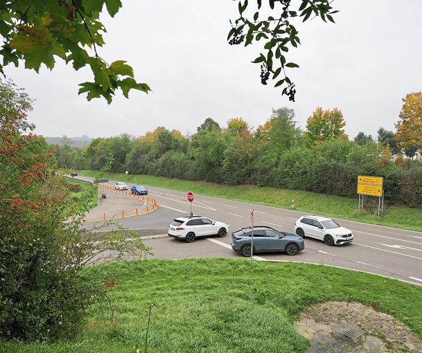 An der Einmündung von der Steinbeisstraße beim Kaufland auf die L1100 passieren immer wieder Unfälle.