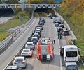 Zu einem Verkehrschaos führte die Vollsperrung des Tunnels nach Auslösung der Brandmeldeanlage. Zu einem Verkehrschaos führte die Vollsperrung des Tunnels nach Auslösung der Brandmeldeanlage.