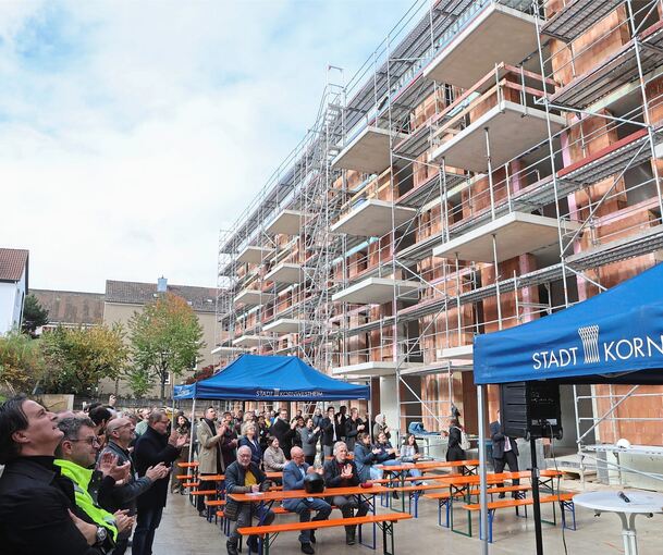 Im Herbst war Richtfest am Projekt der Wohnbau in der Poststraße. Hier entstehen 43 Wohnungen.