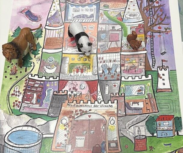 Mit Tierfiguren und bunten Hintergründen wie diesem gelingt es der Pädagogin, mehr über die Kinder und ihre Beziehungen zu anderen Menschen zu erfahren.