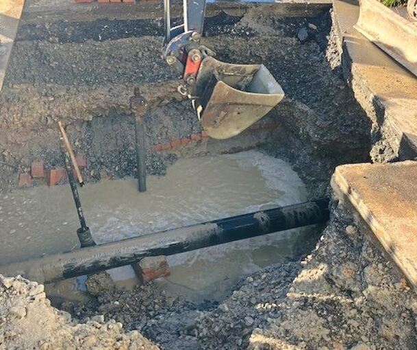 Wasserrohrbruch in Ludwigsburg. Wasserrohrbruch in Ludwigsburg.