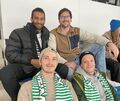Steelers-Fans unter den SG-Handballern: Djibril M‘Bengue, Jonathan Fischer (oben von links), Fynn Nicolaus und Till Hermann Steelers-Fans unter den SG-Handballern: Djibril M‘Bengue, Jonathan Fischer (oben von links), Fynn Nicolaus und Till Hermann