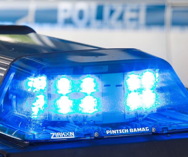 Polizeiauto im Einsatz.