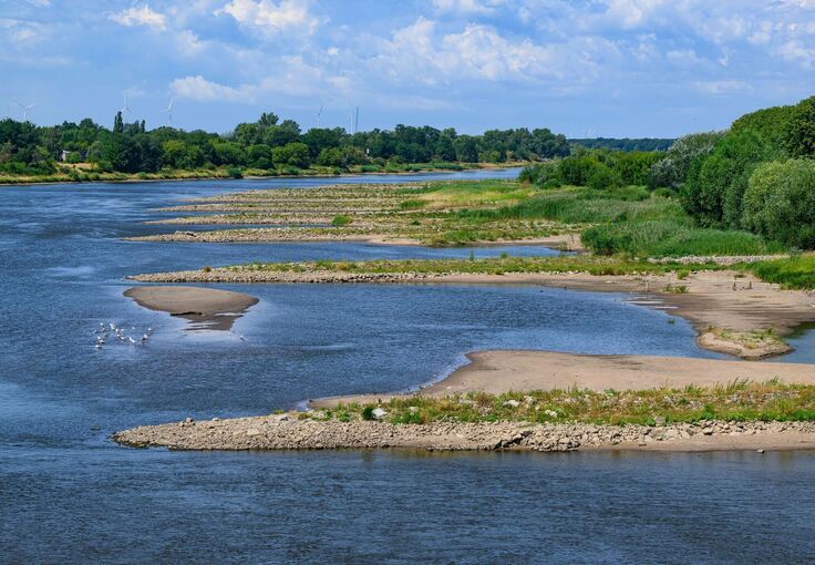 Niedrigwasser im Grenzfluss Oder Niedrigwasser im Grenzfluss Oder