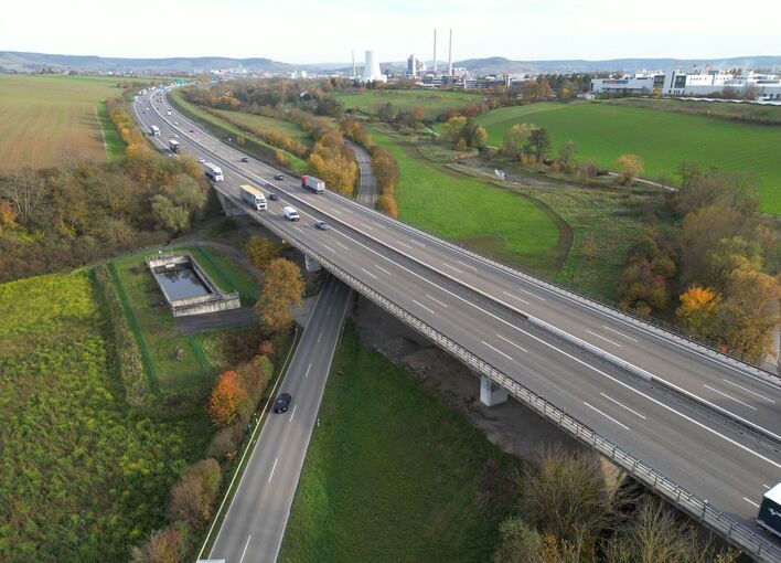 Autobahn 6 bei Heilbronn-Biberach Autobahn 6 bei Heilbronn-Biberach