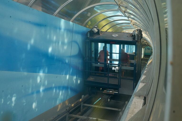 Fährt er, oder fährt er nicht? Der Schrägaufzug am Heilbad Hoheneck fällt immer wieder aus, weil er defekt ist. Archivfoto: Andreas Becker