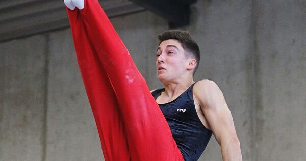 Auch in Vinnhorst fleißiger Ludwigsburger Punktesammler: Matteo Giubellini, hier am Reck.