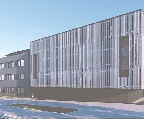 Neue Verkehrszentrale der Autobahn-GmbH in Asperg, die Ende 2027 in Betrieb genommen werden und für freie Fahrt in Baden-Württemberg sorgen soll.