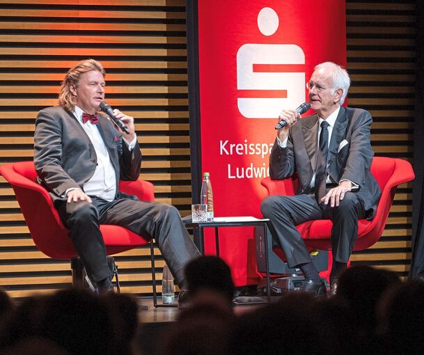 Das Publikum war begeistert: Klaus Florian Vogt (links) und Harald Schmidt sorgten in Ludwigsburg für einen Abend voller Musik, Witz und Wagner-Anekdoten.