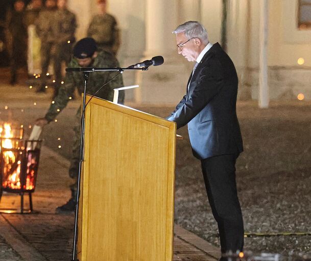 Landesinneminister Thomas Strobl war einer der Redner beim dem feierlichen Gelöbnis der Bundeswehr im Ehrenhof des Ludwigsburger Schlosses.