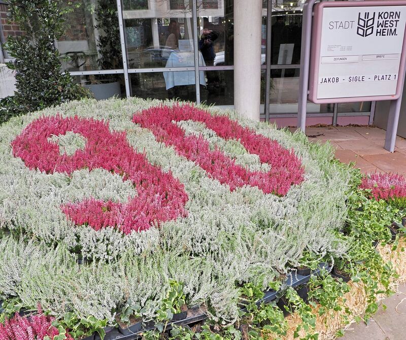 Das Jubiläum wird in einem Blumenbeet angelegt.