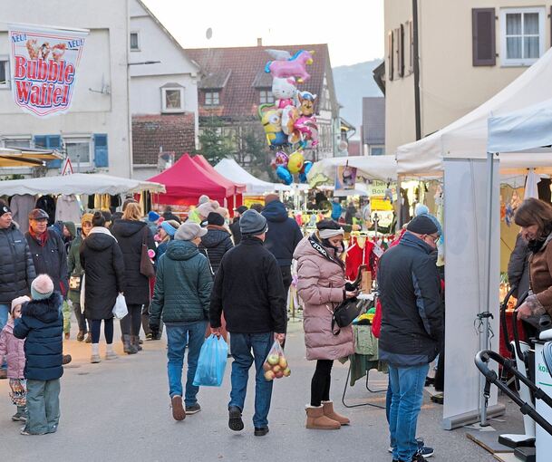 Bei eisigen Minustemperaturen hielten die Mundelsheimer ihrem Martinimarkt die Treue. .