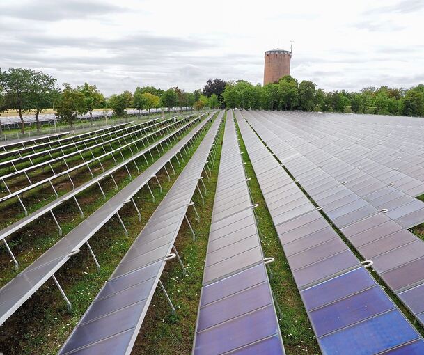 Das Solarthermiefeld auf dem Römerhügel.