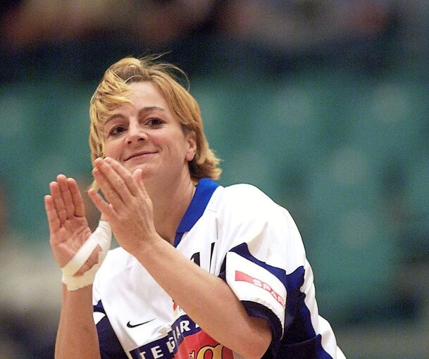 Nationalspielerin Kathrin Blacha bei der WM 1999.