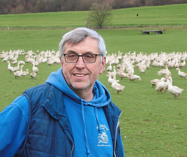 Landwirt Erich Weiberle: „Gänse brauchen die Freilufthaltung, damit sie sich wohlfühlen.“