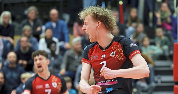 Emotional dabei: Mittelblocker Philipp Herrmann von den Barock Volleys MTV Ludwigsburg.