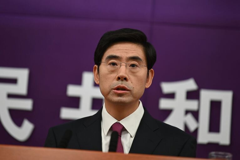 Sprecher von Chinas Handelsministerium He Yadong Sprecher von Chinas Handelsministerium He Yadong