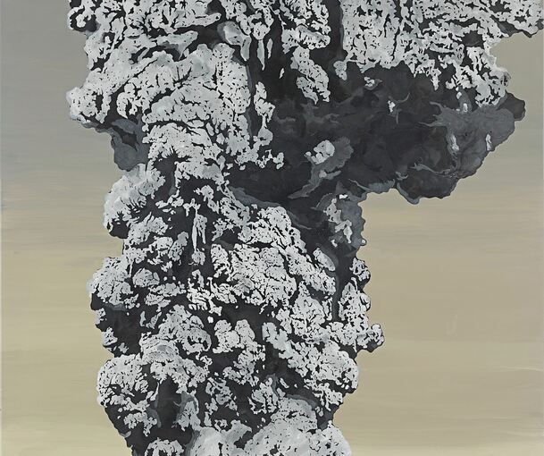 Sven Drühl: „SDNN (volcano)“ 2016, Lack auf Leinwand.