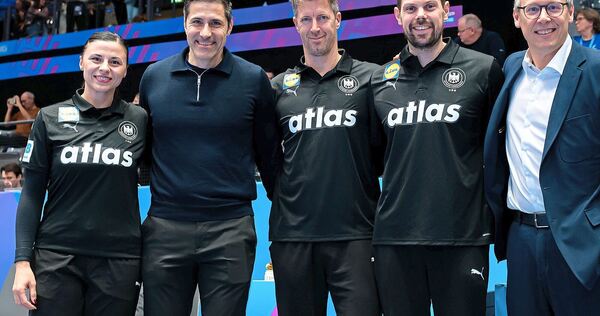 Geballte Expertise aus dem Schweabenland (von links): Torwarttrainerin Jasmina Rebmann-Jankovic, DHB-Sportvorstand Ingo Meckes, Bundestrainer Markus Gaugisch, Co-Trainer Frederick Griesbach und der DHB-Vorstandsvorsitzende Mark Schober.